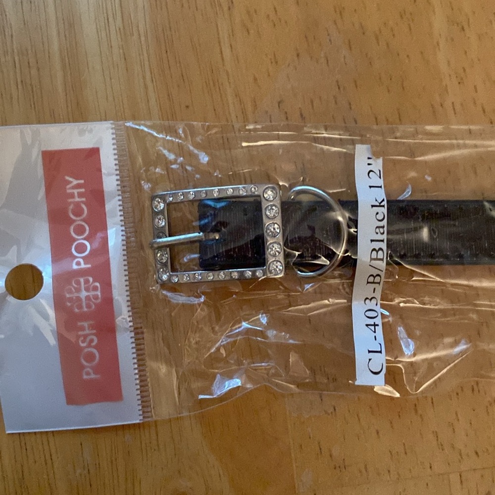 ! Vipoochy Poochy black collar for dog 12” new